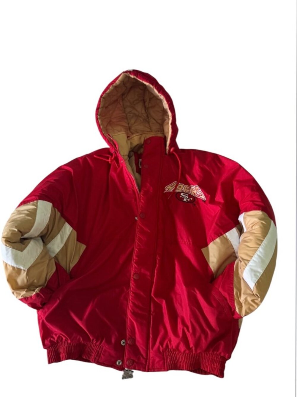 Vintage 1990's Starter San Francisco 49ers XL Hooded Puffer Jacket XL NFL -